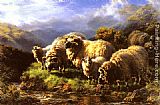Morning sheep grazing in a Highland Landscape by William Watson